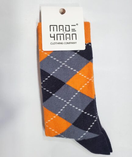 Patterned Grey Crew Socks