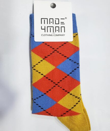 Patterned Orange Crew Socks