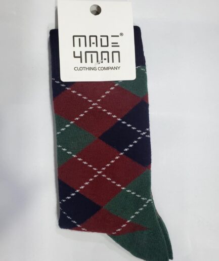 Patterned Ox Blood Crew Socks