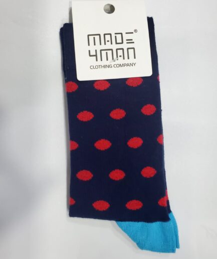 Black Socks with Classic Red Polka Dot  Accents