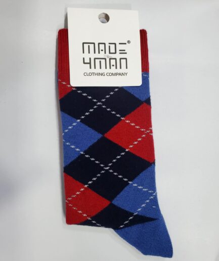 Patterned Dark Blue Crew Socks