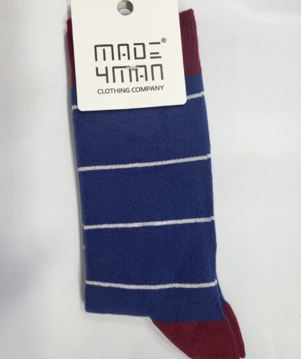Classic Blue Straight Line Pattern Socks